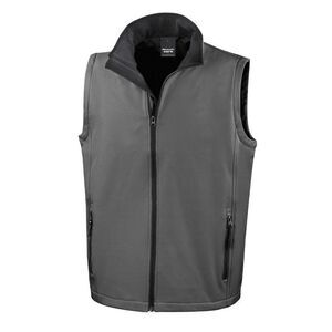 Result Mens Core Printable Softshell Bodywarmer / Charcoal / Black